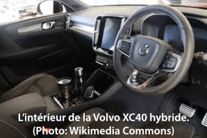 L’intérieur de la Volvo XC40 hybride